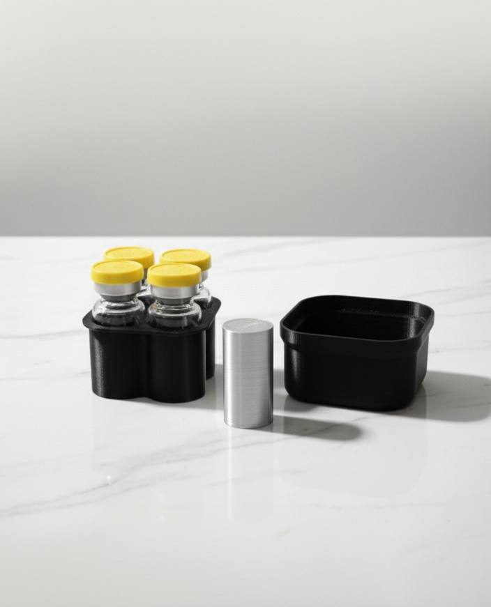 3D-Printed 4-Vial Storage Container – Multi-Vial Protective Peptide Case - Image 4