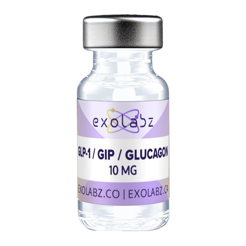 GLP-1/GIP/GLUCAGON 10mg research peptide vial - ExoLabz Canada